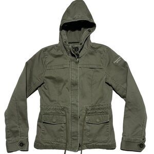 Abercrombie & Fitch Olive Green Hooded Utility Jacket - Women’s Medium
